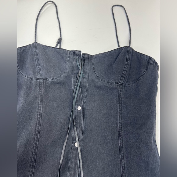 Calvin Klein For UO Black Denim Button Down Mini Dress Size XS New - Picture 4 of 14